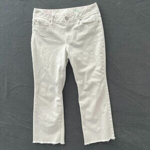 Lilly Pulitzer sz 12 White Babe Bootcut Jeans 27" inseam